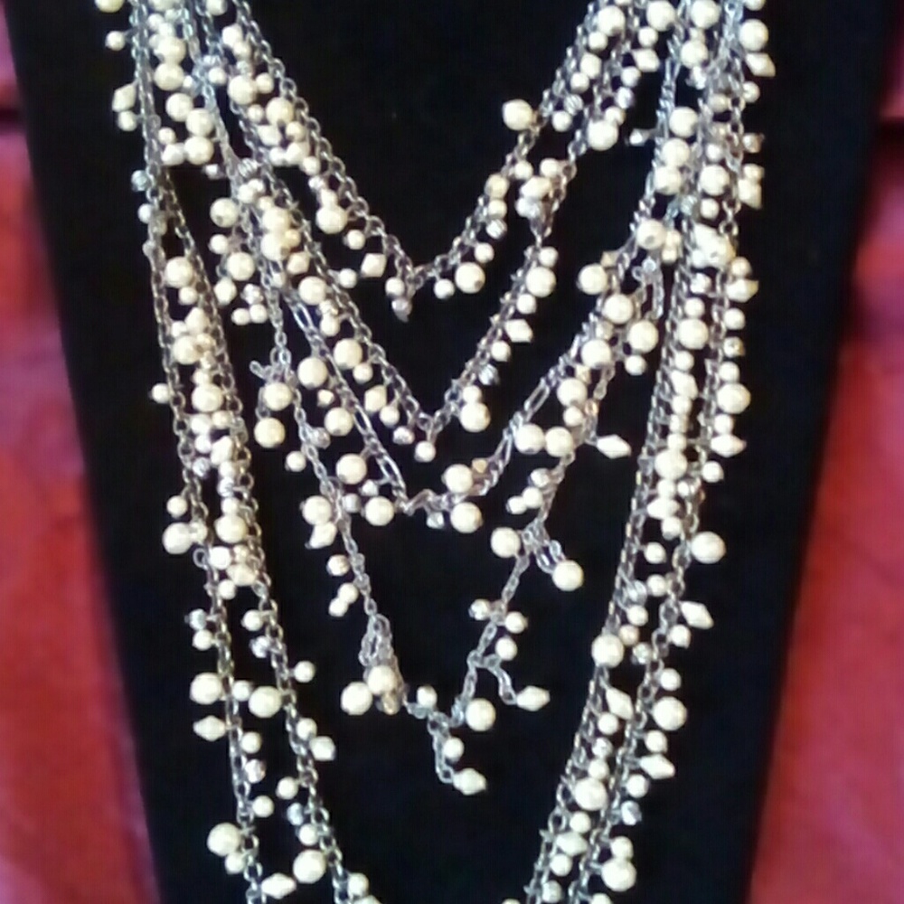 Multi strand seed pearl necklace